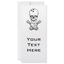 bowling skull and cross pins grayscale design rack card