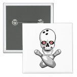 bowling skull and cross pins red eyes design