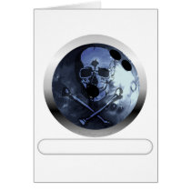 Bowling Skull and Crossbones Greeting Card