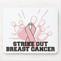 Bowling Strike Out Breast Cancer Mousepads