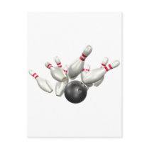 Bowling Strike Post Card