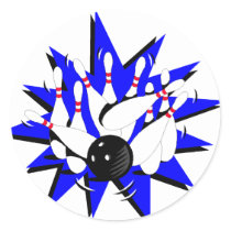 Bowling (Strike) Round Sticker