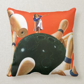 Bowling Strike Throw Pillow