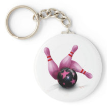 Bowling Team - Ball And Pins. Key Chain
