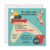 Bowling Team League Party Invitation Card