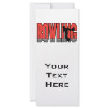 bowling text silhouette design rack card template