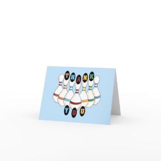 Bowling Thank You Card card