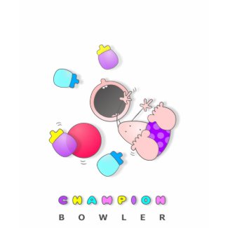 Pink Ladies Bowling Shirt,FunnyBowling shirt, Bowling shirt with cartoon kid bowler