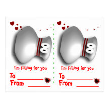 Bowling valentines post card