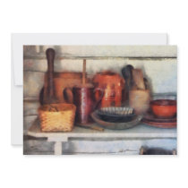 Bowls, Basket and Wooden Spoons invitations