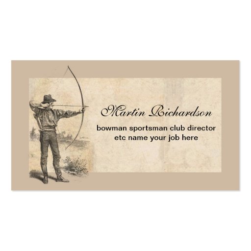 bowman archer business cards (front side)