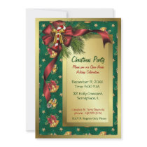 Bows and Bells Christmas Invitation