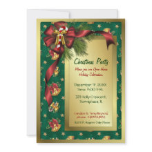 Bows and Bells Christmas Invitation invitation