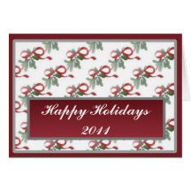 Bows and Mistletoes Christmas Card