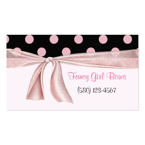 bows tutus cute business card classy chic sassy (front side)