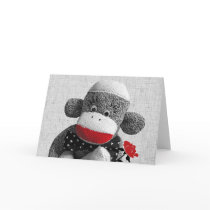 Bowty The Sock Monkey Greeting Card