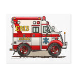 Box Ambulance EMS EMT Emergency Postcard