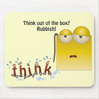 Box Cartoon think-out-of-the-box Mousepad