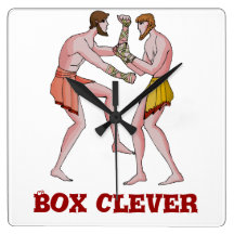 Box clever square wall clock