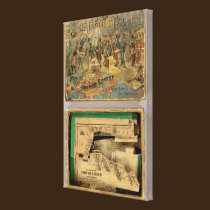 Box Dissected map, United States canvas prints