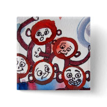 Box Full of Monkeys Pinback Buttons