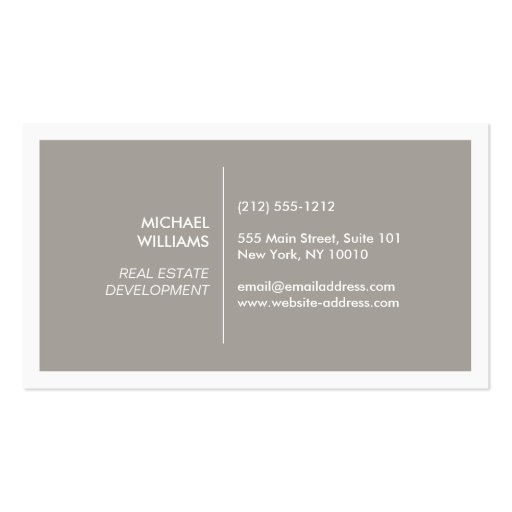 BOX LOGO with YOUR INITIAL/MONOGRAM on TAUPE Business Card Templates (back side)