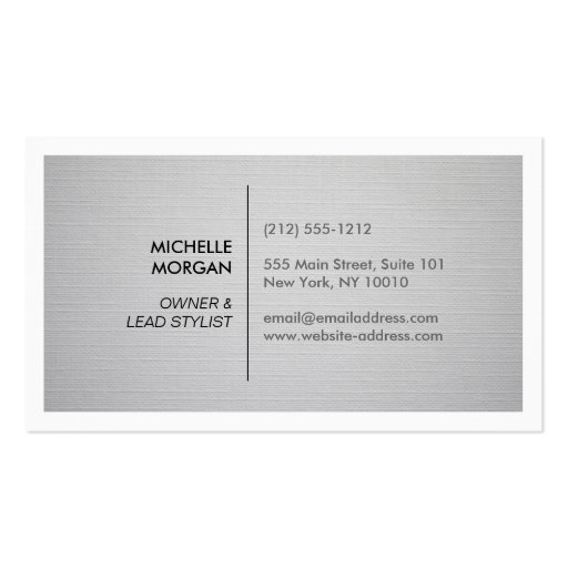 BOX LOGO with YOUR INITIAL on LIGHT GRAY LINEN Business Card Template (back side)