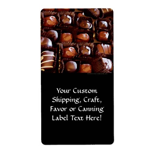 Box of Chocolates, Tempting Chocolate Candy Label Zazzle