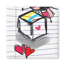 box of love doodle magnet