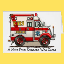 Box Truck Ambulance Note Card cards