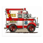Box Truck Ambulance Postcard