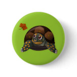 Box Turtle With Autumn Leaf Pins