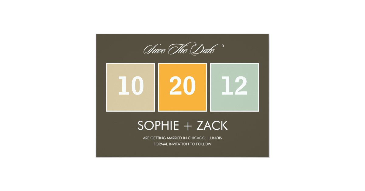 Boxed Calendar Save The Date Announcements (Gray) Zazzle