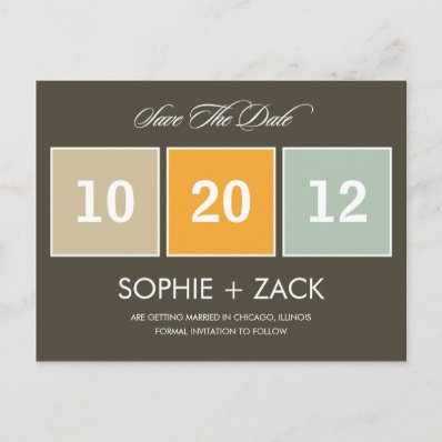 Boxed Calendar Save The Date Postcard (Gray)