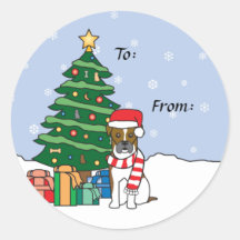 Boxer and Christmas Tree Stickers