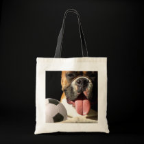 Boxer and Soccer ball tote bag bags