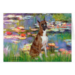 Boxer (br5) - Lilies 2 Greeting Cards