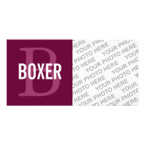 Boxer Breed Monogram Design Personalized Photo Card