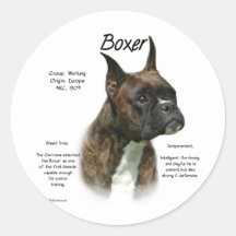 Boxer (brindle) History Design Round Stickers
