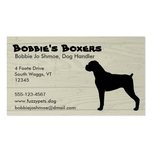 Boxer Business Card Templates (front side)