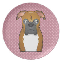 Boxer Cartoon Party Plates