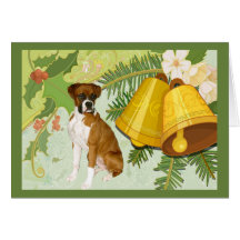 Boxer Christmas Card Bells