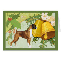 Boxer Christmas Card Bells