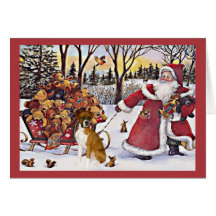 Boxer Christmas Card Santa Bears