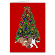 Boxer Christmas Card Tree