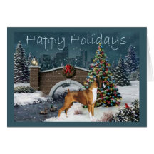 Boxer Christmas Evening Greeting Card