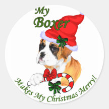 Boxer Christmas Gifts Stickers