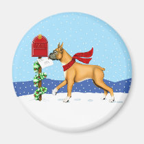 Boxer Christmas Mail magnets
