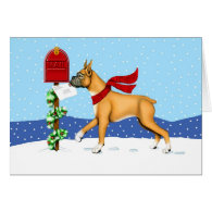 Boxer Christmas Mail Greeting Cards