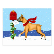 Boxer Christmas Mail postcards